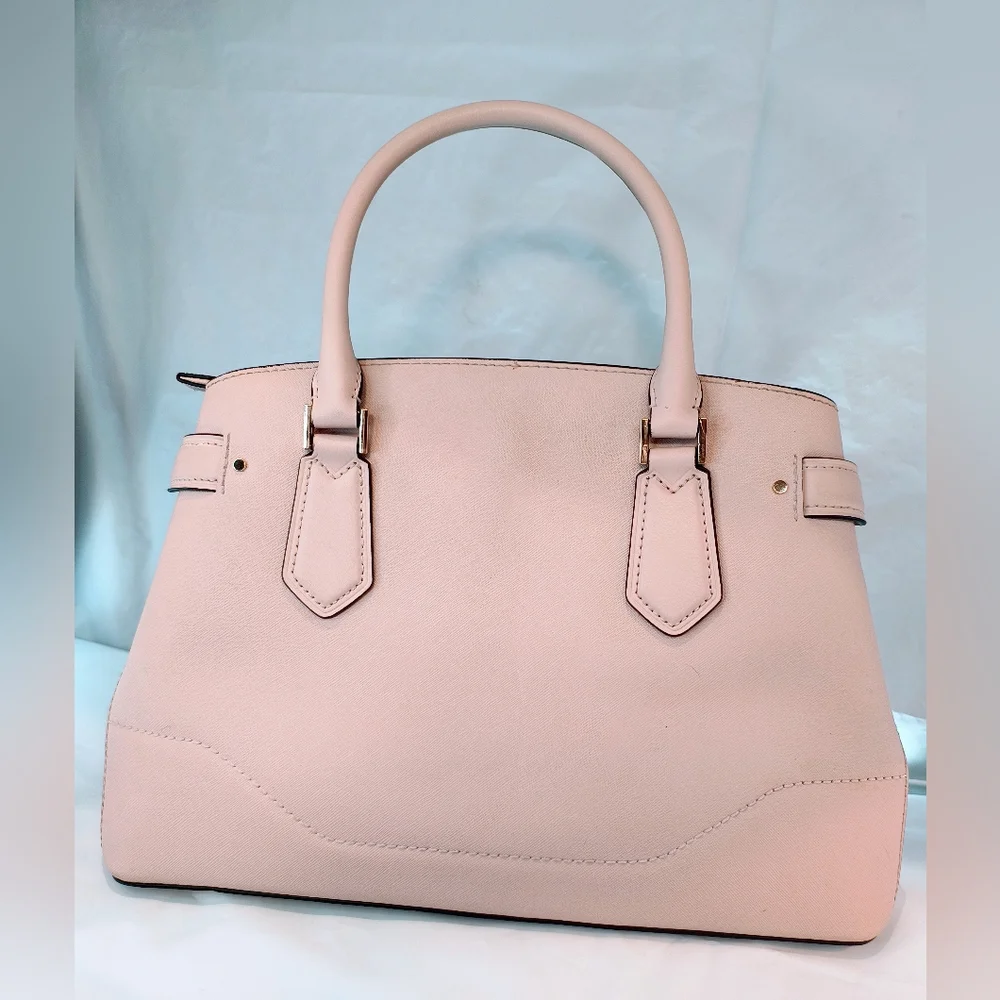 MICHAEL KORS Light Pink Lynn Saffiano Leather Satchel Bag